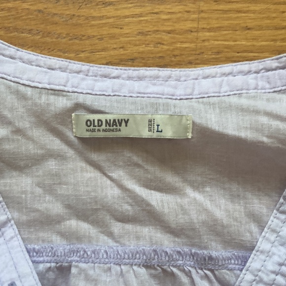 Old Navy Linen Cotton Blend Half Button Down tunic Shirt - Picture 2 of 9